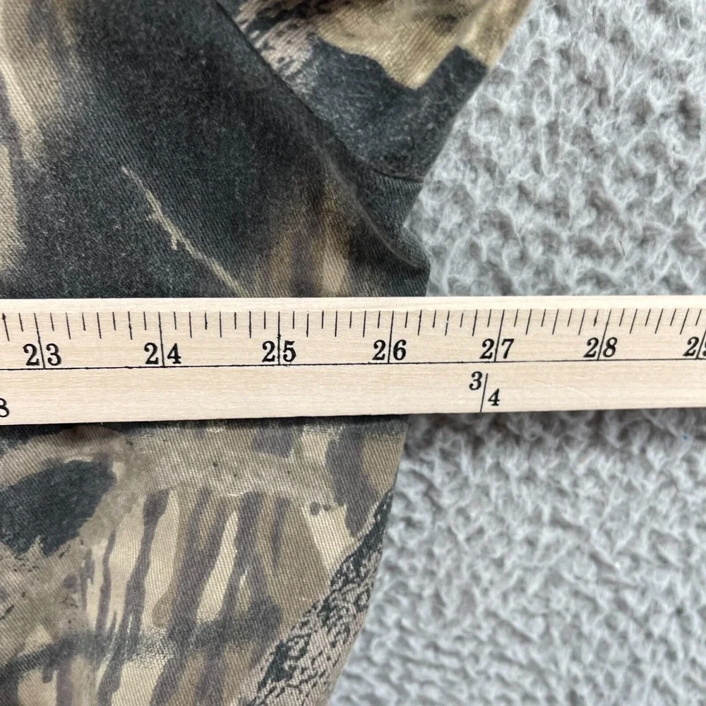 Vintage Mossy Oak Fits Large Hunting Camo Snap Up Jacket Long Sleeve Outdoor USA